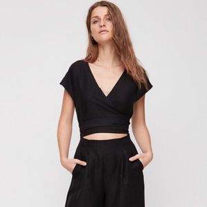 Aritzia Brax Jumpsuit, Black Linen
